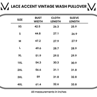 IN STOCK Lace Accent Vintage Wash Pullover - Black