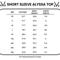IN STOCK Short Sleeve Alyssa Top - Aquamarine