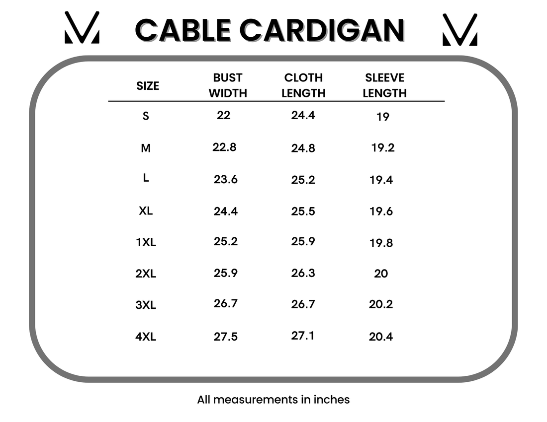 IN STOCK Cable Cardigan - Grey