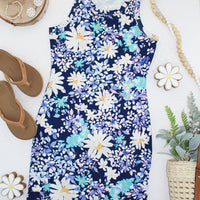 IN STOCK Mariah Ribbed Dress - Daisy Blues