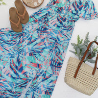 IN STOCK Millie Maxi Dress - Abstract Aqua Breeze FINAL SALE
