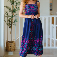 Midnight Magic Embroidered Maxi Dress