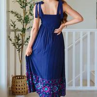 Midnight Magic Embroidered Maxi Dress