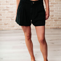 Mind Over Matter Pleated Shorts in Black