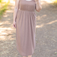 IN STOCK Reagan Ribbed Midi Dress - Mocha | Women's Dress