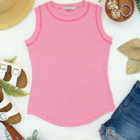 IN STOCK Morgan Micro Striped Tank - Pink