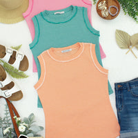 IN STOCK Morgan Micro Striped Tank - Jade