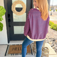 PREORDER: Larson Contrast Pullover in Pink/Navy