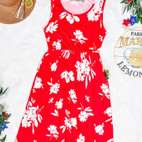 IN STOCK Kelsey Tank Dress - Red Floral FINAL SALE