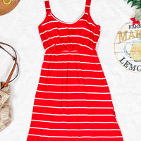 IN STOCK Reagan Ribbed Midi Dress - Red Stripes FINAL SALE