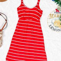 IN STOCK Reagan Ribbed Midi Dress - Red Stripes FINAL SALE