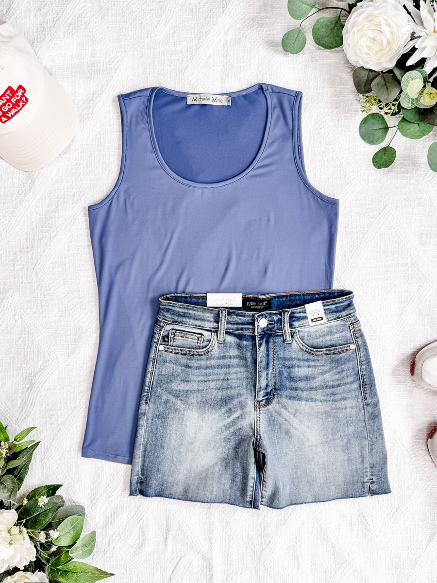 IN STOCK Luxe Crew Tank - Denim FINAL SALE