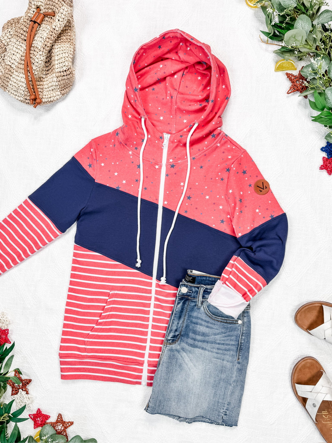 IN STOCK Colorblock Fullzip - Liberty Stars, Navy, and Stripes Trio FINAL SALE