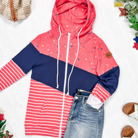 IN STOCK Colorblock Fullzip - Liberty Stars, Navy, and Stripes Trio FINAL SALE