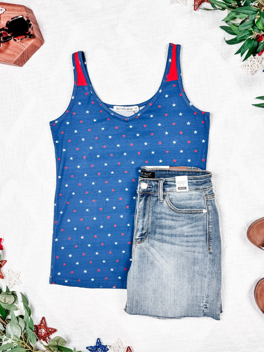 IN STOCK Poppy Tank - Blue Freedom Stars FINAL SALE