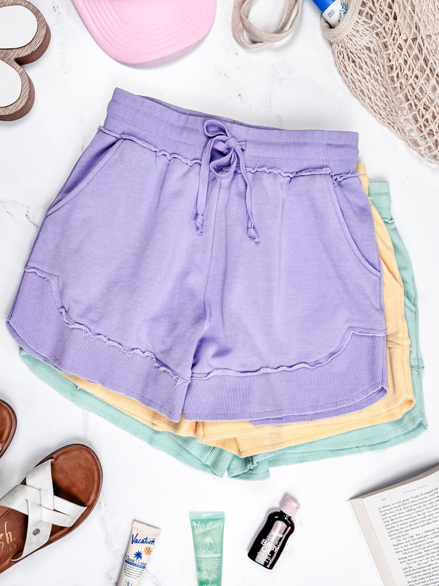 IN STOCK French Terry Stevie Shorts - Lavender