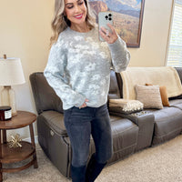 IN STOCK Floral Abstract Sweater - Grey