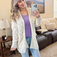 IN STOCK Open Knit Cardigan - Ivory