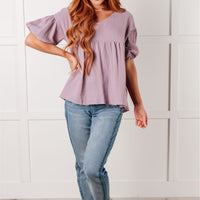 Pleasantly Perfect Bubble Sleeve Peasant Blouse