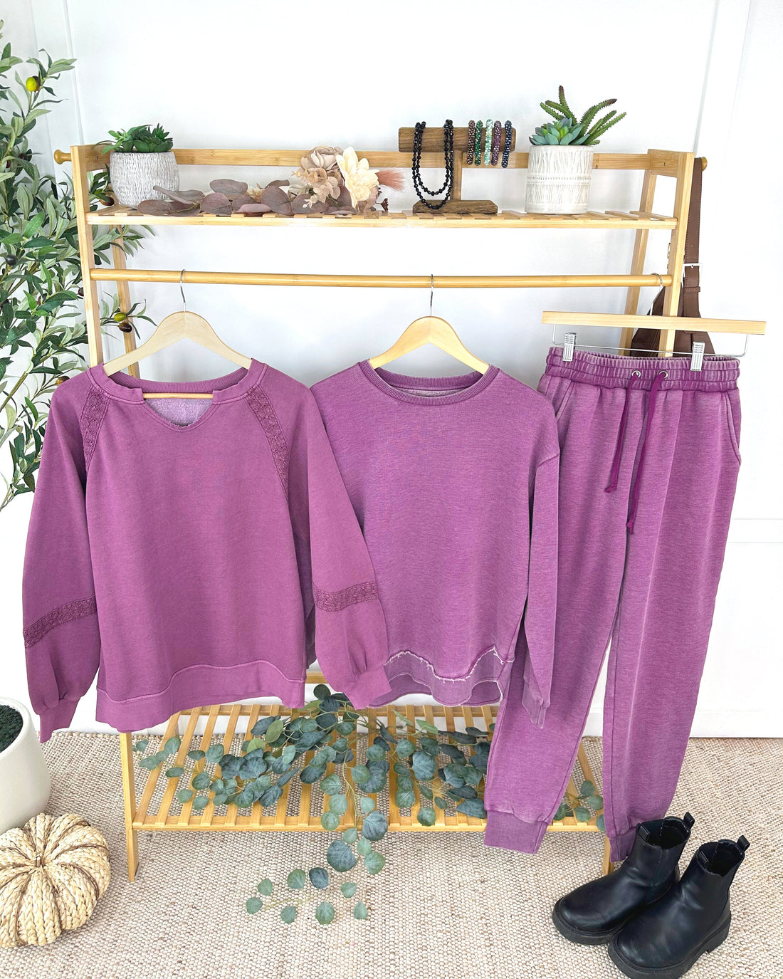 IN STOCK Vintage Wash Joggers - Purple
