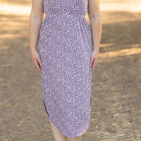 IN STOCK Reagan Ribbed Midi Dress - Lavender Floral | Women's Dress