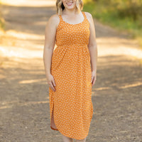 IN STOCK Reagan Ribbed Midi Dress - Pumpkin Floral | Women's Dress FINAL SALE