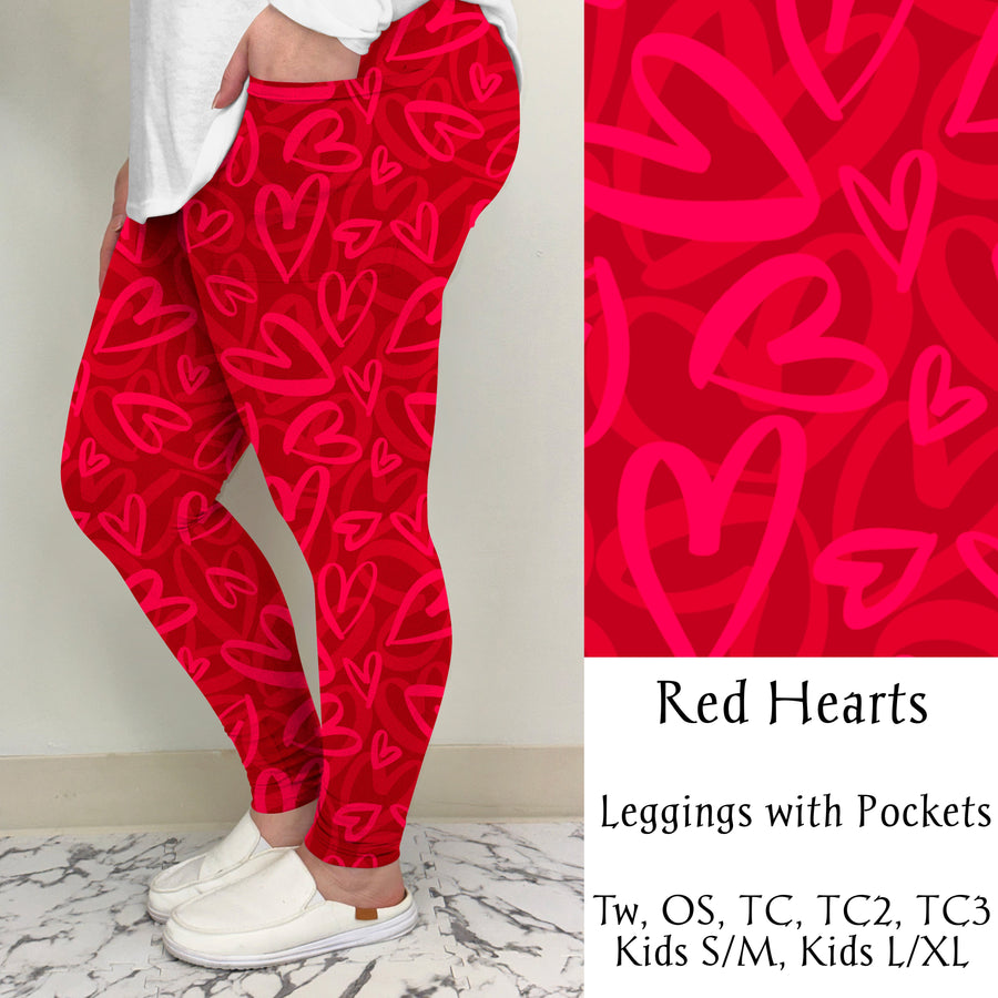 Red Heart Leggings w/ Pockets