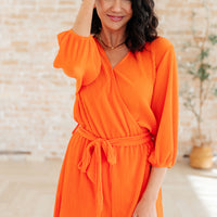 Roll With me Romper in Tangerine