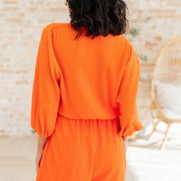 Roll With me Romper in Tangerine