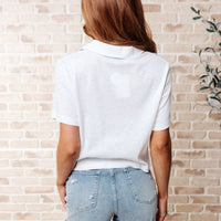 Rory Ribbed Cropped Tennis Tee in White