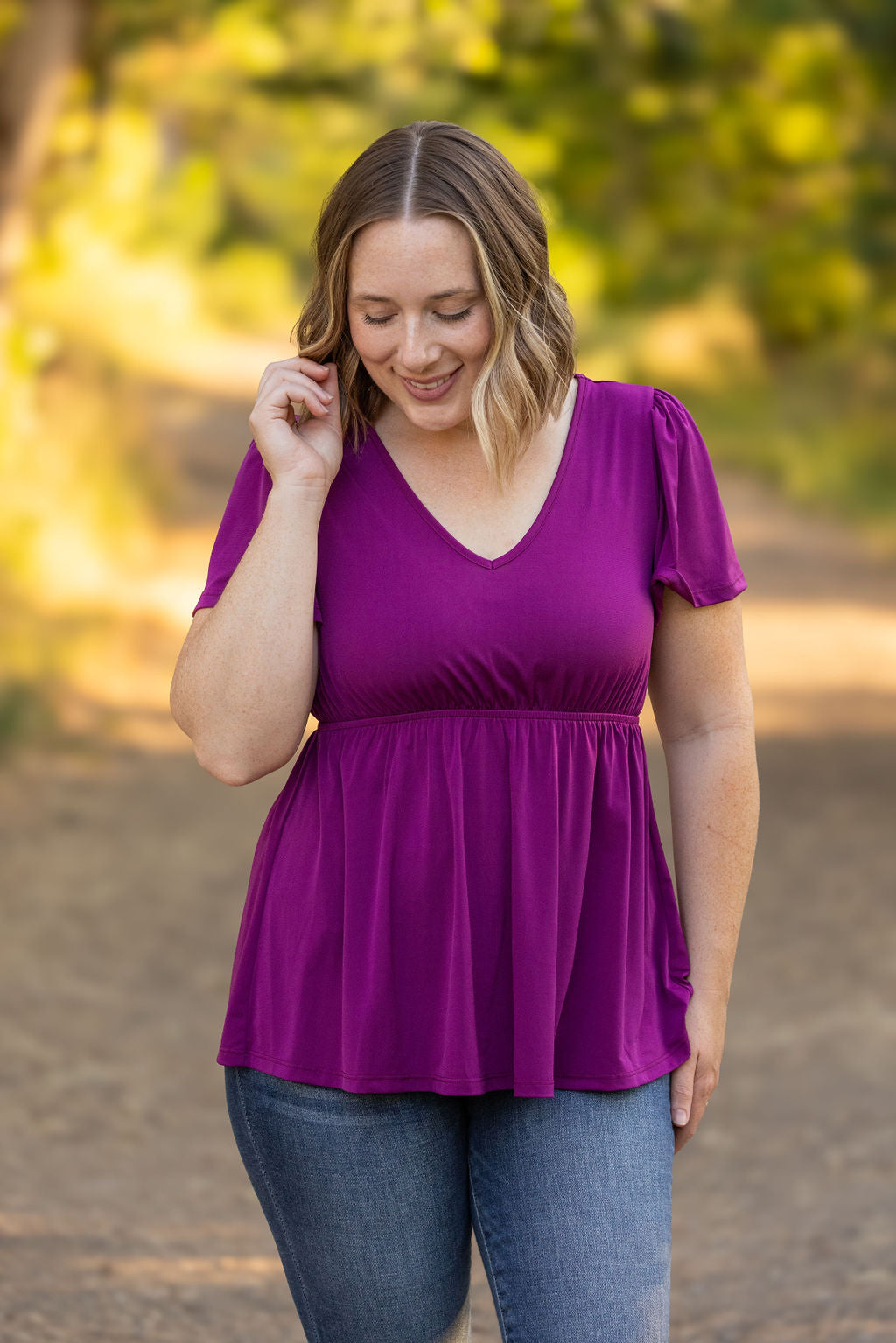 IN STOCK Emery Ruffle Top - Purple | Women&