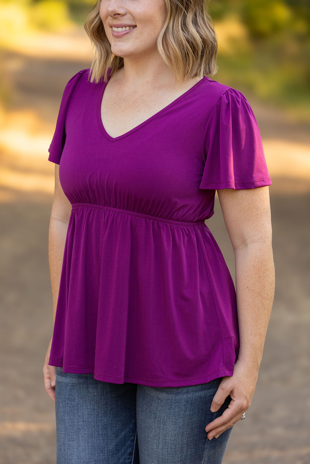 IN STOCK Emery Ruffle Top - Purple | Women&