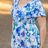 IN STOCK Emery Ruffle Top - Blue Floral | Women's Blouse FINAL SALE