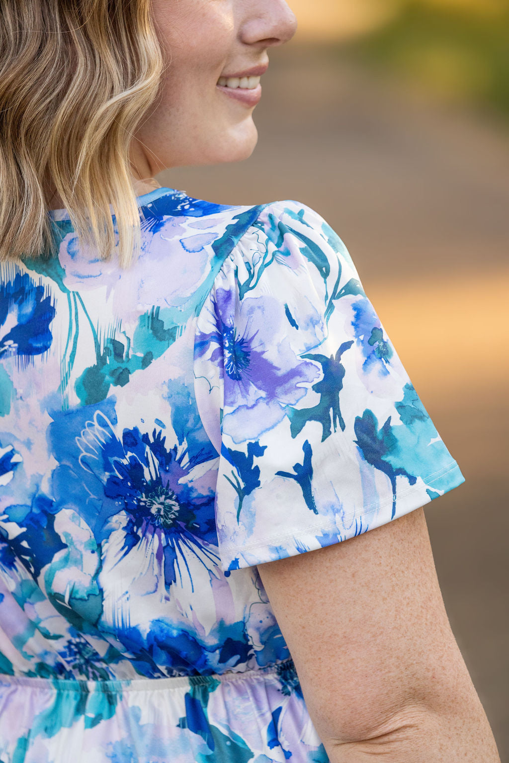 IN STOCK Emery Ruffle Top - Blue Floral | Women&