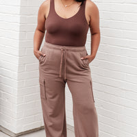 Run, Don't Walk Cargo Sweatpants in Smokey Brown