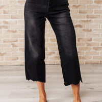 Ryan High Rise Button Fly Wide Leg Crop Jeans