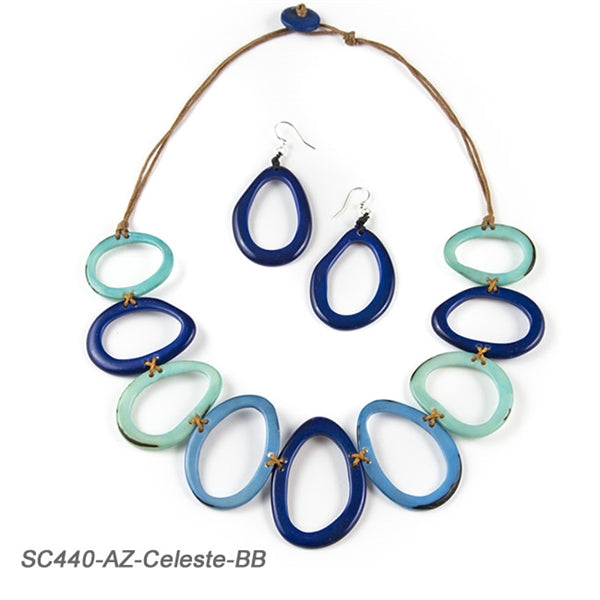 Tagua Marianitas Necklace & Earrings Set