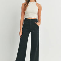 PREORDER: Patch Pocket Wide Leg Jeans in Four Colors