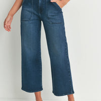 PREORDER: Patch Pocket Wide Leg Jeans in Four Colors