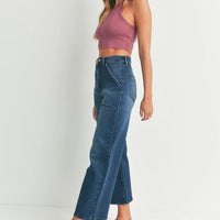 PREORDER: Patch Pocket Wide Leg Jeans in Four Colors