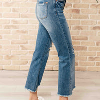 Sammy High Waist Distressed Crop Straight Leg Jeans