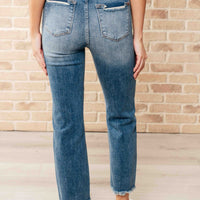 Sammy High Waist Distressed Crop Straight Leg Jeans