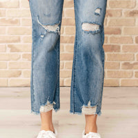 Sammy High Waist Distressed Crop Straight Leg Jeans