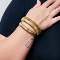 Sassy but Classy Ribbed Bangles in Gold Set of 3
