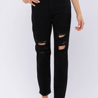 The Standout Judy Blue Black Boyfriend Jeans