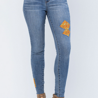 Retro Vibes Judy Blue Patch Skinny Jeans