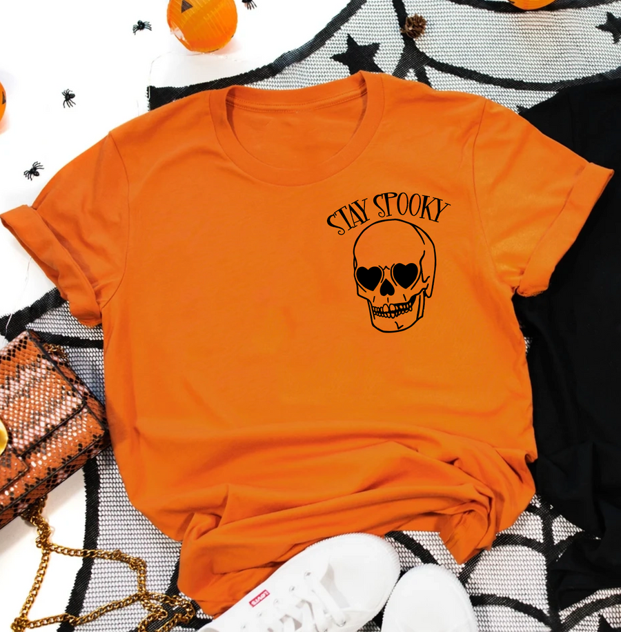 Stay Spooky(orange pocket tee)