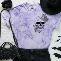 Flower Skull Oversized pocket tee