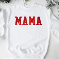 MAMA (RED GLITTER PATCH) WHITE Sweatshirt