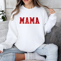 MAMA (RED GLITTER PATCH) WHITE Sweatshirt